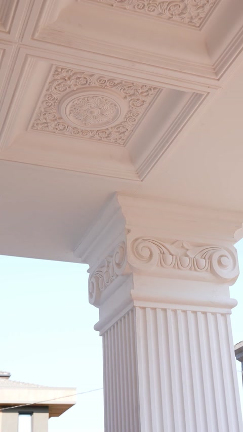 Coffered ceiling panels with square dome polyurethane decoration