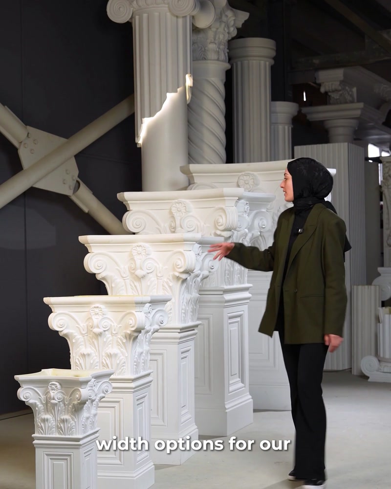 Capitelli di colonna in poliuretano in cinque misure: larghezze da 20 a 60 cm