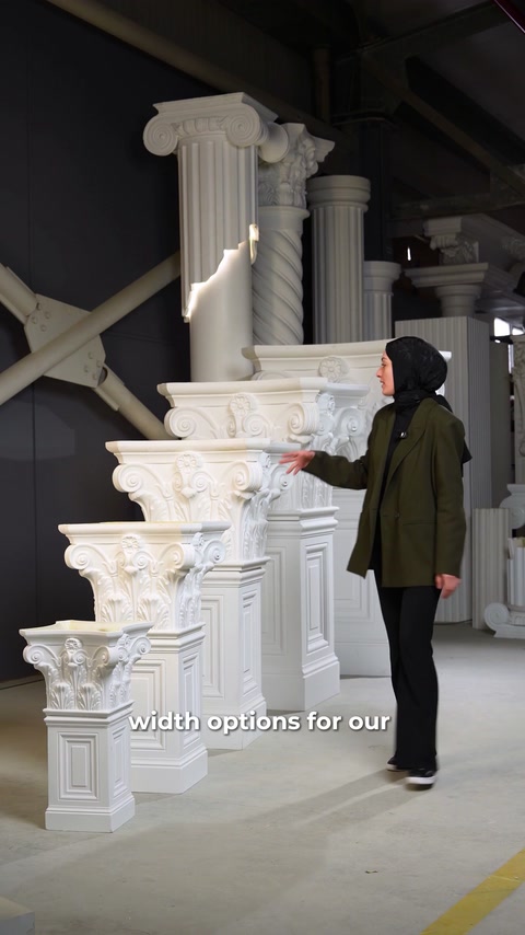 Capitelli di colonna in poliuretano in cinque misure: larghezze da 20 a 60 cm