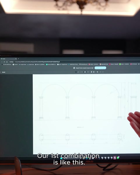 ARKAD 01 sheet presents the three-bay arcade elevation