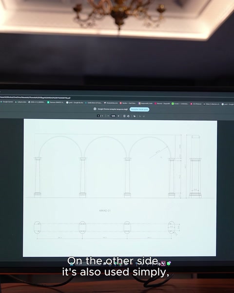 The drawing highlights the continuing profile detail above each capital