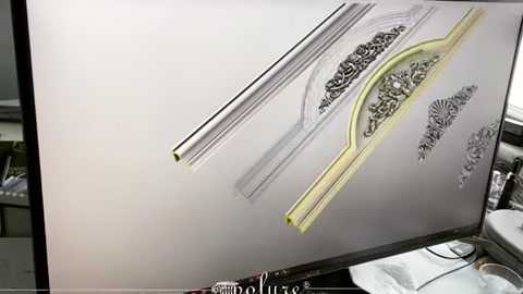 Il collegamento tra un profilo per cornice e un motivo botanico viene progettato al computer