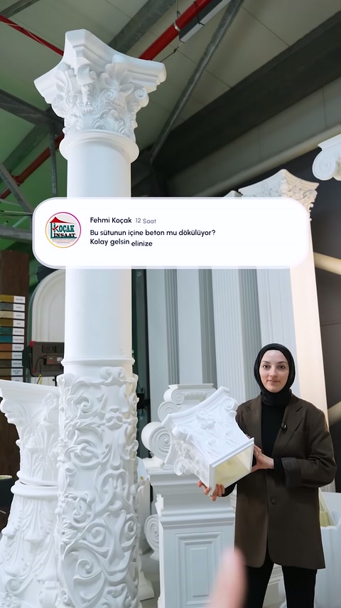Presenter answers a viewer question about whether the column capital is solid