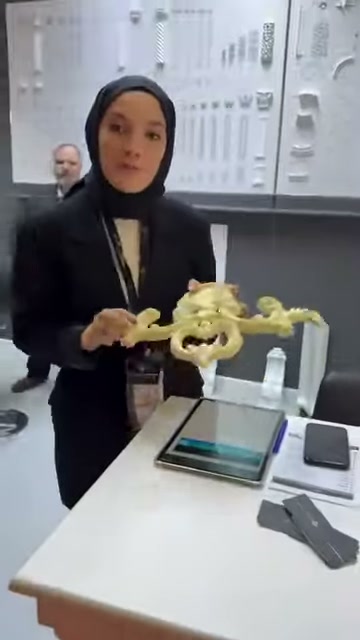 Esnek süsleme numunesi, kabartmalı ön yüzü kameraya dönük sergileniyor