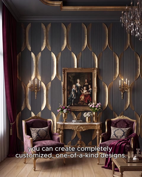 A dark-paneled dining area is enhanced with lighting and paintings.