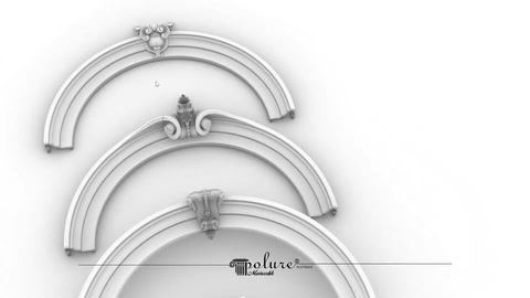 In un progetto di arco stratificato vengono confrontate diverse opzioni decorative