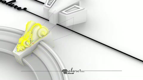 Decorative yellow motif is added to the design at the center of the arch crown