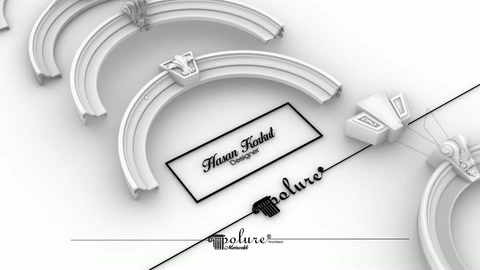 Two different curved arch sets are displayed with connecting components