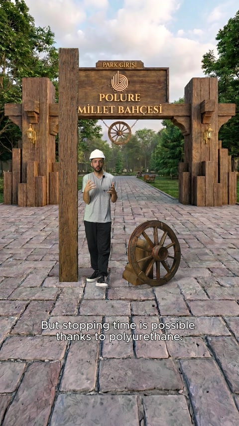Durable Park Entrance with Wood-Look Polyurethane