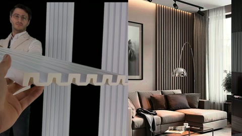 Regular channels and projections in wall panel cross-section are displayed by hand.