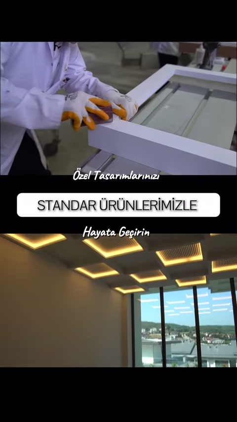 Beyaz armatür çerçevesinin iç parçaları tezgâh üzerinde düzenleniyor