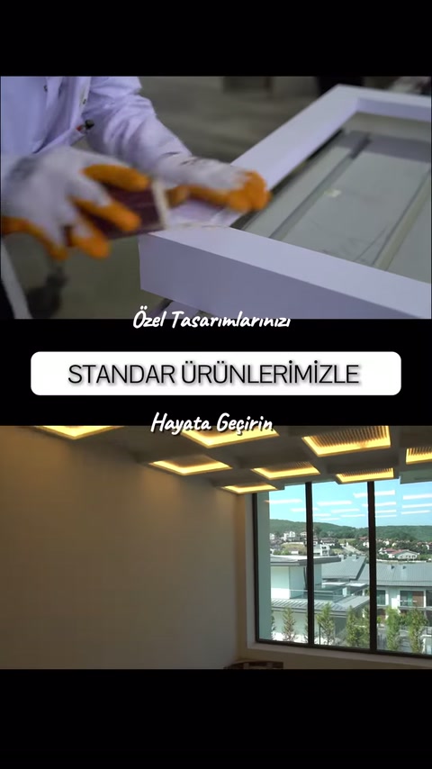 Dikdörtgen çerçevenin köşe bölümü eldivenle dikkatlice kontrol ediliyor