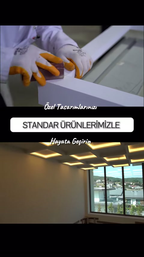 Çerçeve birleşim hattı eldivenli ellerle bastırılarak düzgünleştiriliyor
