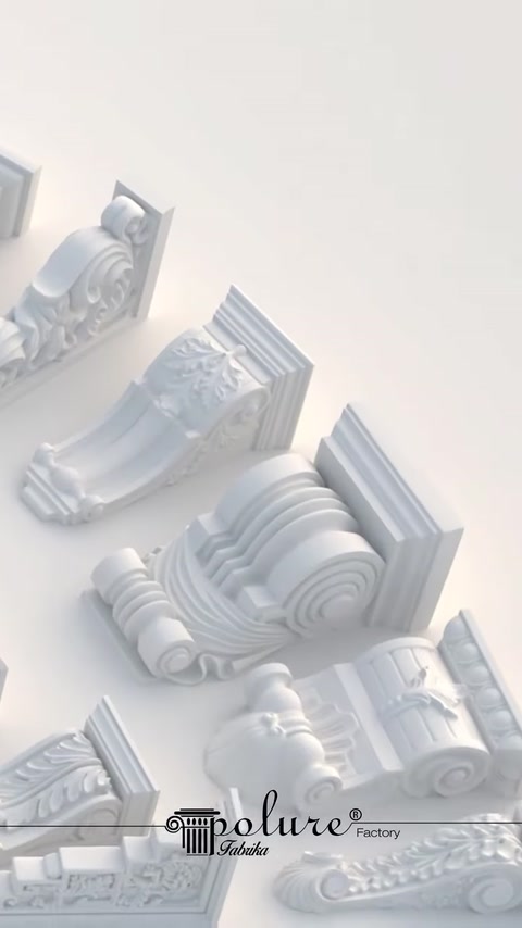 Polyurethane bracket models with stepped edges and spiral forms