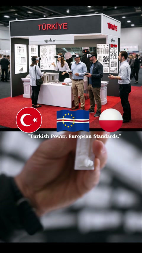 Bükülebilen beyaz süsleme profili iki elle kontrol ediliyor