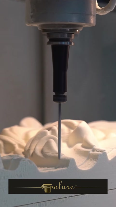 Close-up of a tool shaping detail on a polyurethane column mold