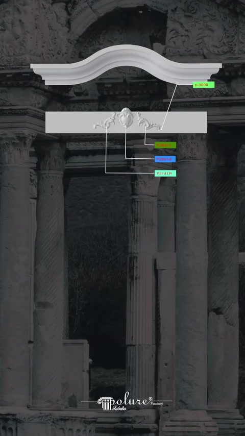 I componenti dell'arco superiore vengono allineati sul lento con ornamento centrale