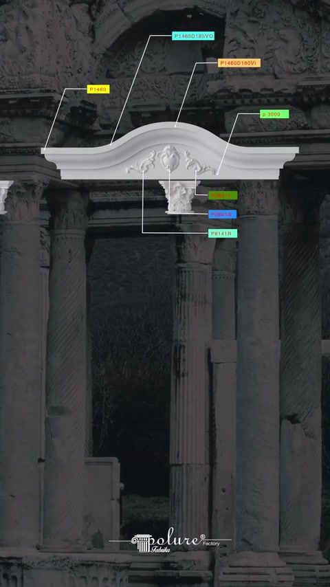 Il motivo del pendente al centro viene aggiunto alla cornice della facciata ad arco