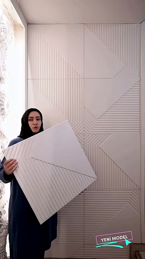 Polure Pannelli 3D in Poliuretano con Motivi per Soluzioni Decorative da Parete