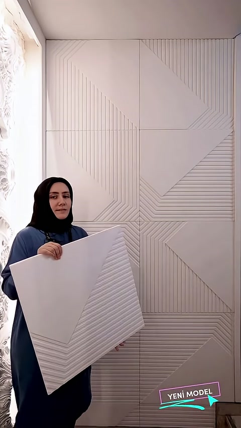 Polure Pannelli 3D in Poliuretano con Motivi per Soluzioni Decorative da Parete
