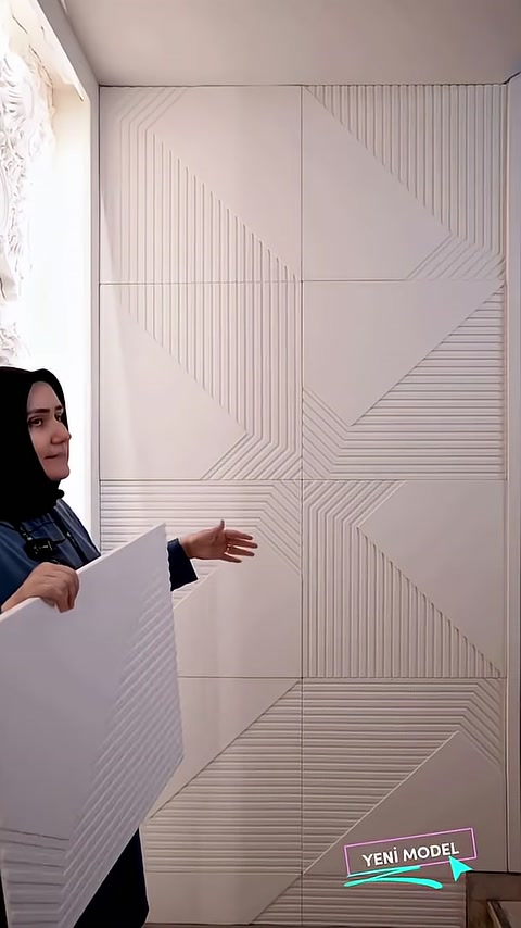 Polure Pannelli 3D in Poliuretano con Motivi per Soluzioni Decorative da Parete