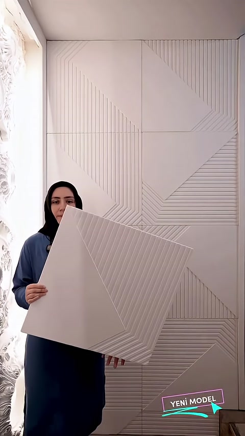 Polure Pannelli 3D in Poliuretano con Motivi per Soluzioni Decorative da Parete