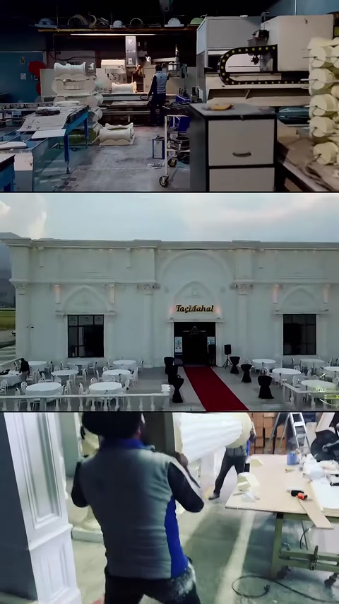 Düğün Salonu Sütun, Söve ve Kartonpiyer Dekorasyonu
