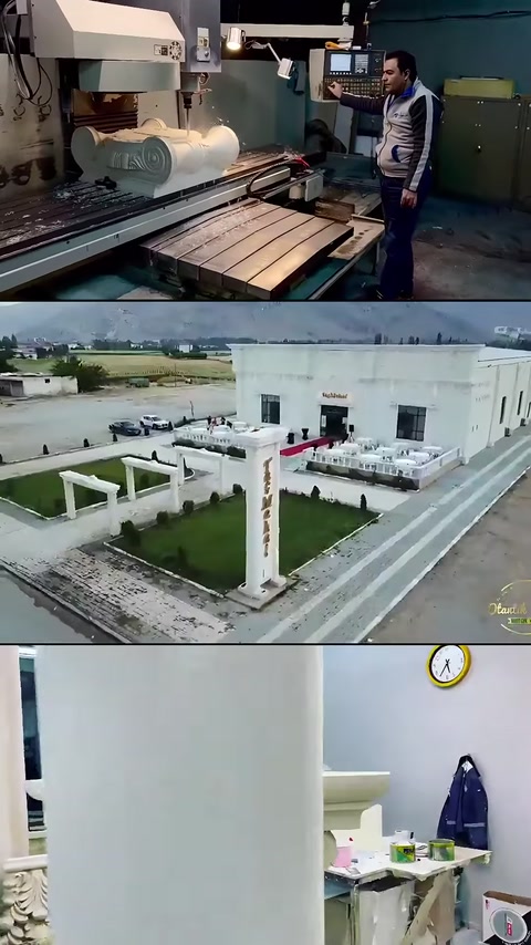 Production rails, the landscaped hall and workshop work are shown.