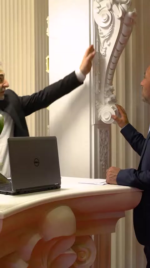 Team ispeziona i dettagli del capitello di colonna in poliuretano curvo da vicino