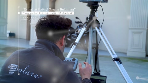 Tripod üzerindeki 3D tarayıcı sütun ve söve kalıplarını tarıyor