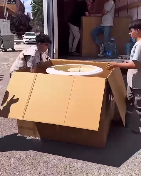 All’interno dell’imballaggio aperto è visibile la parte superiore del capitello.