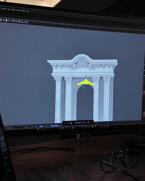 Full 3D portal model shown centered on monitor screen