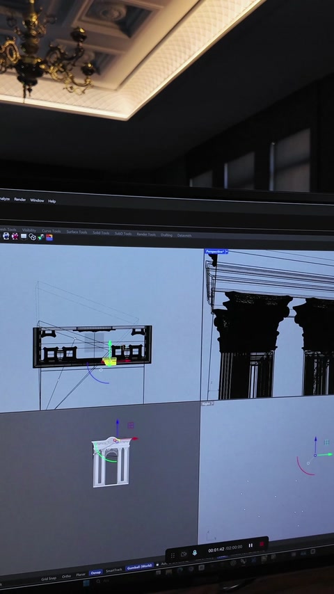 Il disegno wireframe CAD mostra le linee di costruzione precise del modello del portale
