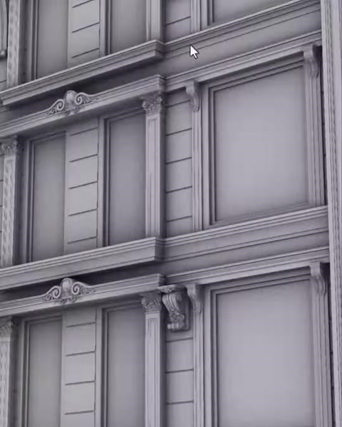 Söve, pilaster sütun ve panellerle hazırlanmış cephe proje çizimi