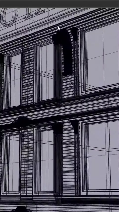 Modello digitale dettagliato della facciata creato dai dati di misurazione dell’edificio