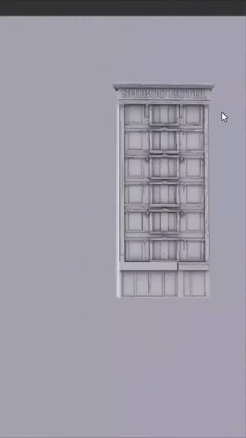 Vista tridimensionale al computer del progetto decorativo della facciata