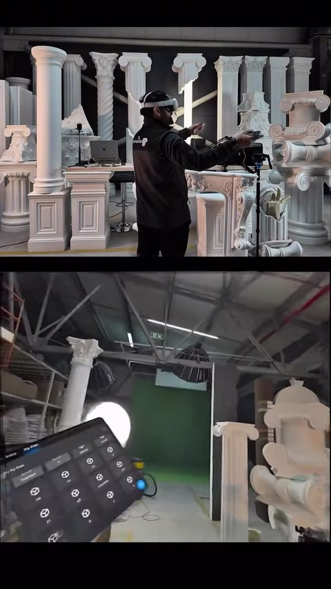 Studio lighting and decorative products meet in the VR view.