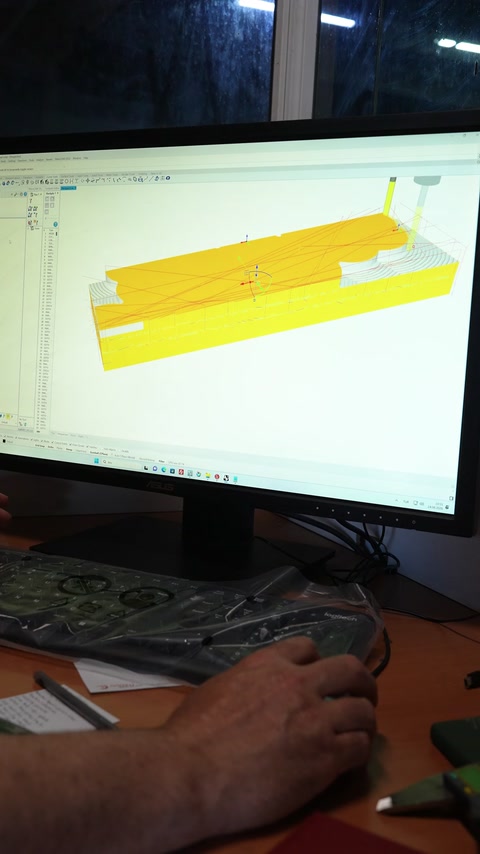 CNC takım yolları ve blok yerleşimi bilgisayarda hazırlanıyor