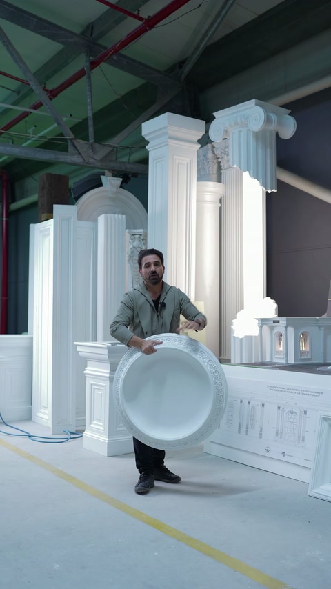 Large circular dome presents a smooth bowl-shaped recessed centre