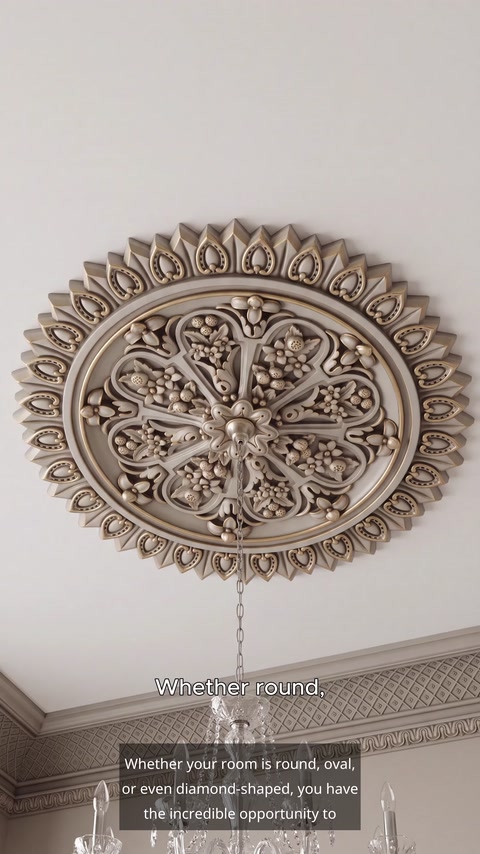 Oval bronze-tone ceiling medallion with hanging pendant light chain