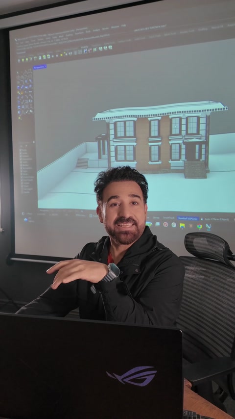 Solid building model displays facade geometry reconstructed from scan data