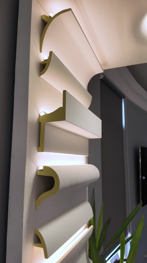 Illuminated cornice and profile examples with different cross-sections