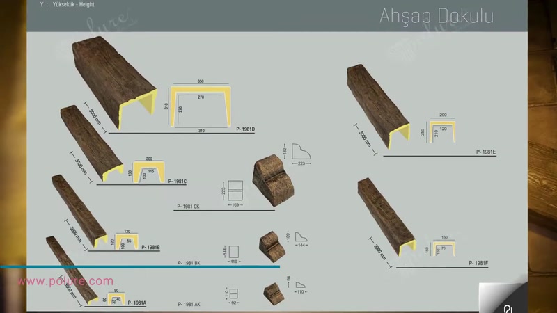 Polyurethane Beam Models and Wood-Look Ceiling Beams