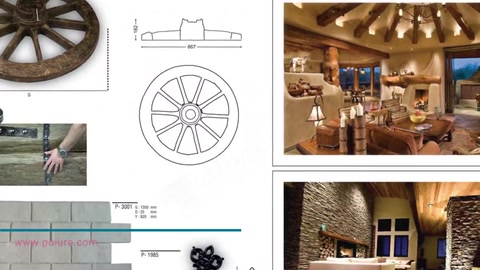 Interior decoration examples featuring wood-look beams in different spaces