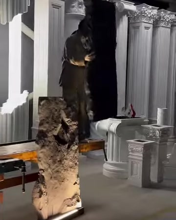 Struttura posteriore e laterale del pannello roccia decorativo in mostra