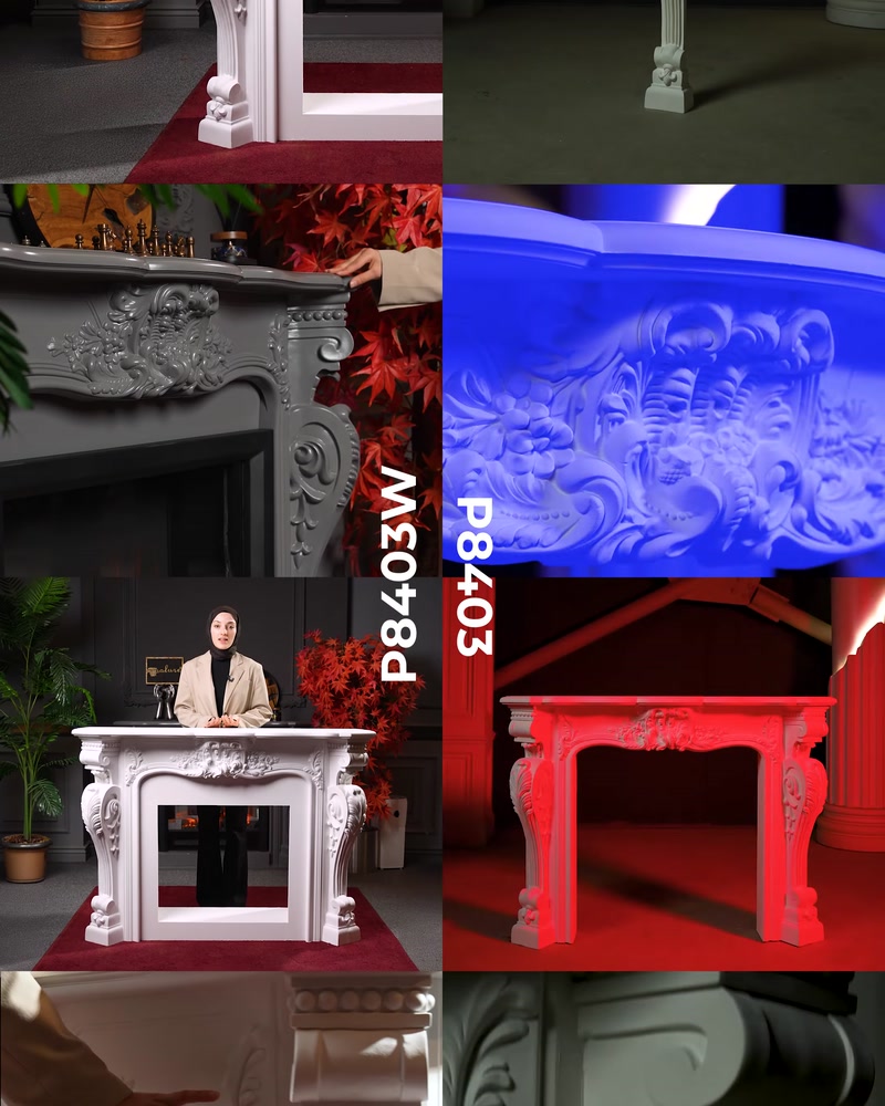 P8403 and P8403W Decorative Electric Fireplaces with and without Firebox Options