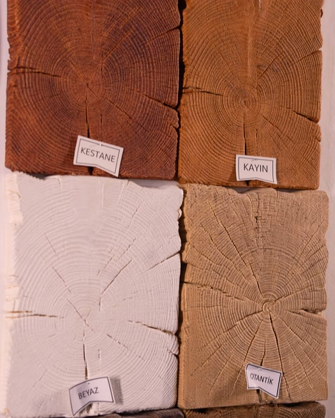 Pannelli con texture effetto legno a sezione quadrata etichettati Castagno e Faggio