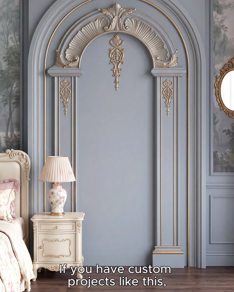 The completed doorway surround decoration design is displayed in the bedroom