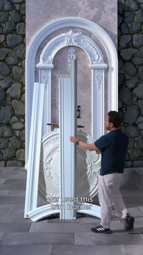 The vertical placement of the long border and pilaster pieces is explained.