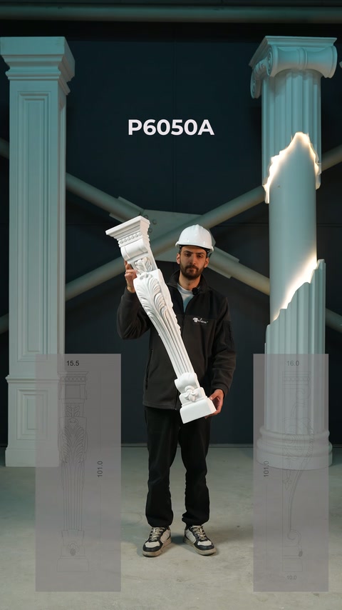 This video shows a completed fluted pilaster piece displayed in front of workshop decor.